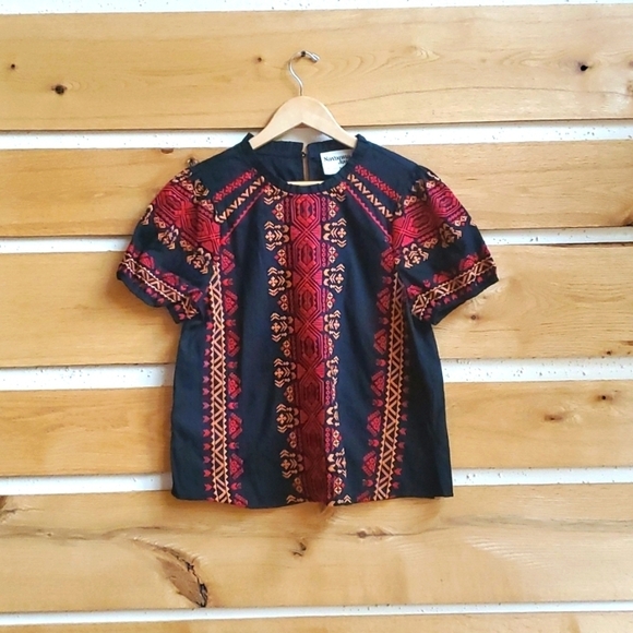 Savanna Jane Embroidered Short Sleeve Sz. S Blouse Tunic NWT - Picture 8 of 13